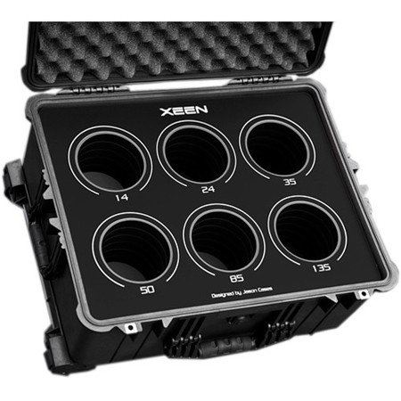 Jason Cases Protective Case with Laser-Cut Foam for Rokinon Xeen 6-Lens Bundle, Black Overlay