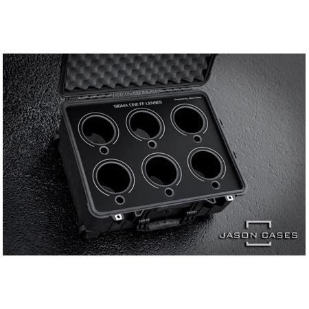 Jason Cases Hard Case with Foam for Sigma Cine FF Prime 6-Lens, Black Overlay