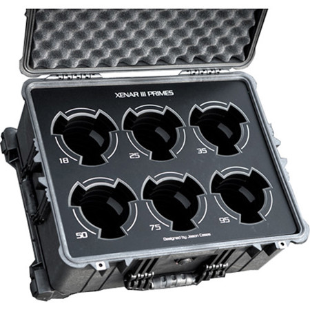 Jason Cases Case with Laser-Cut Foam for Schneider Xenar III 6-Lens, Black Overlay