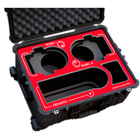 Jason Cases Hard Rolling Case with Laser-Cut Foam for Sony BRC-Z330 Robotic Cameras, Red Overlay