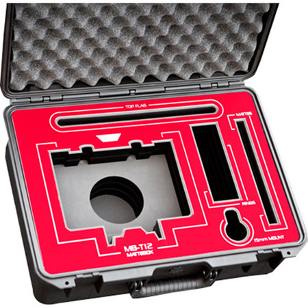 Jason Cases Custom Hard Case with Laser-Cut Foam for Tilta MB-T12 Matte Box, Red Overlay