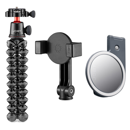 JOBY Beamo LED Ring Light for MagSafe, Gray, w/GripTight Mount, GorillaPod Stand