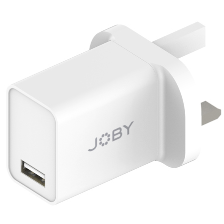 JOBY Universal Compact 12W 2.4A USB Type-A Wall Charger, UK Plug