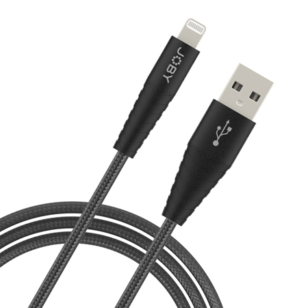 JOBY 3.9' High Speed MFi Certified Charge and Sync Lightning Cable, Black
