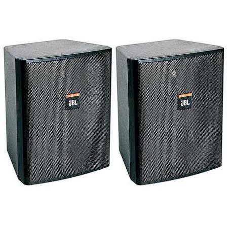 JBL Control 25AV-B Shielded Two Way Indoor/Outdoor Speaker with 5.25" Woofer 200W Enclosure, Black, Pair