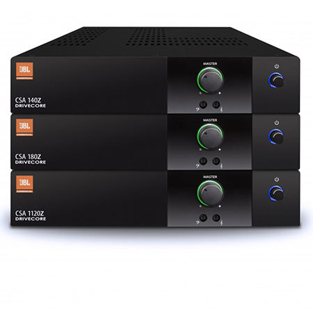 JBL CSA180Z 80W 1U Commercial DriveCore Amplifier with Built-in 70/100V, Fanless, 20Hz-20kHz Frequency Response at 8 Ohms, 50kOhms RCA Nominal Impedance