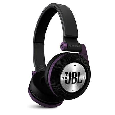 JBL Synchros E40BT On-Ear Bluetooth Wireless Stereo Headphones, Purple