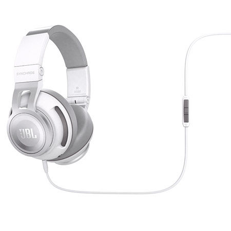 JBL Synchros S500 Over-Ear Stereo Headphones with 3-Button Mic/Remote, White
