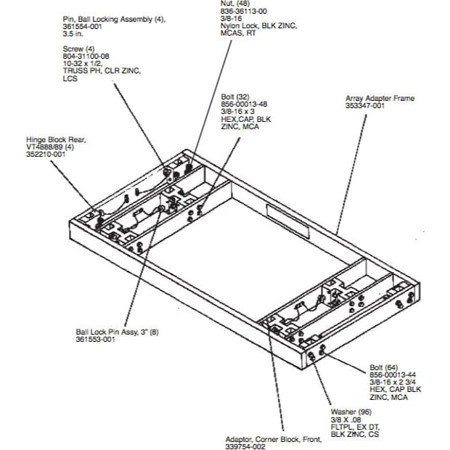 JBL VT4800-UA Universal Adapter Frame for VT Systems, Black