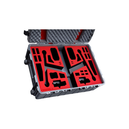 Jason Cases Waterproof Wheeled Hard Case with Laser-Cut Foam for DJI Inspire 3 Drone, Black