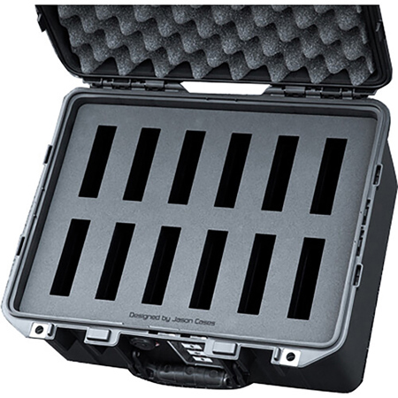 Jason Cases Hard Case with Laser-Cut Foam for 12x 3.5" Hard Drive, Black