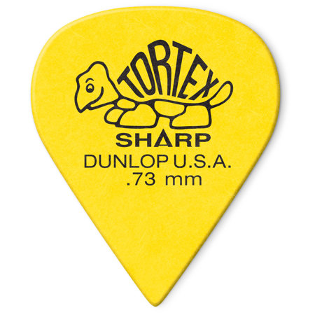 Dunlop Tortex Sharp Guitar Picks, .73mm Gauge, Yellow, 12-Pack