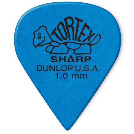 Dunlop Tortex Sharp Guitar Picks, 1.0mm Gauge, Blue, 12-Pack