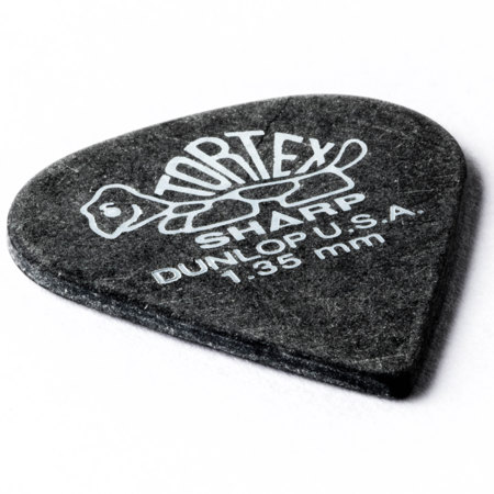 Dunlop Tortex Sharp Guitar Picks, 1.35mm Gauge, Black, 12-Pack