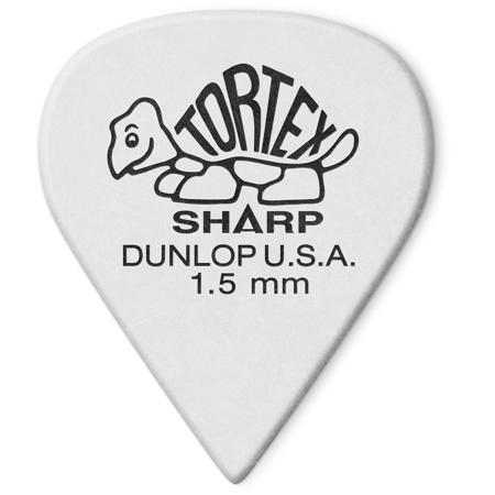 Dunlop Tortex Sharp Guitar Picks, 1.50mm Gauge, White, 12-Pack