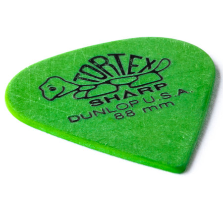 Dunlop Tortex Sharp Guitar Picks, .88mm Gauge, Green, 72-Pack