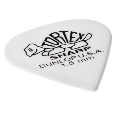 Dunlop Tortex Sharp Guitar Picks, 1.50mm Gauge, White, 72-Pack