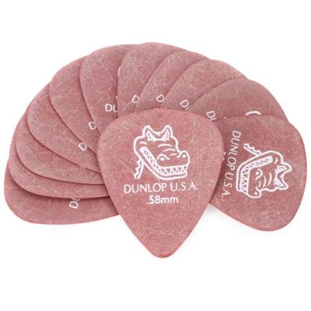 Jim Dunlop Gator Grip Pick for Standard Guitar, 0.58mm Gauge, 12 Pack, Red