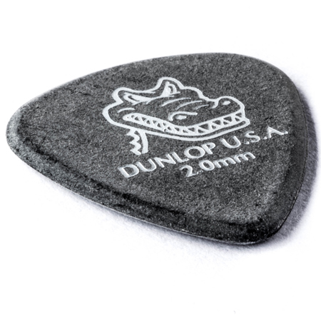 Dunlop Gator Grip Series Guitar Picks, 2.0mm Gauge, Black, 72-Pack