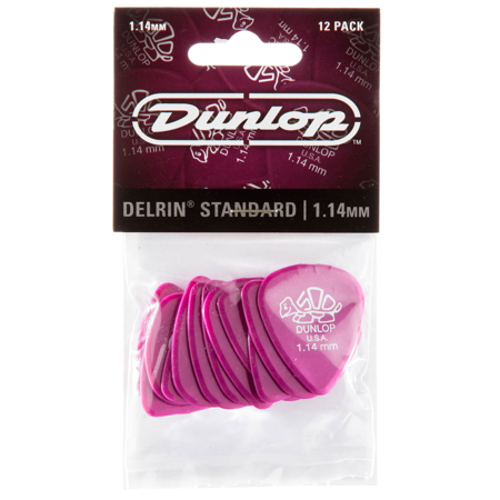 Dunlop Delrin 500 Series Guitar Picks 1.44mm Gauge Magenta 12 Pack 41P114