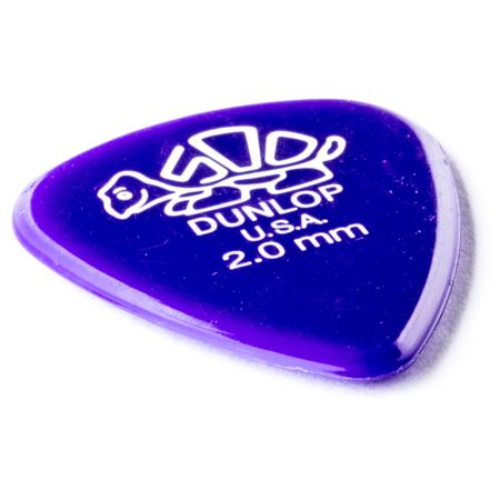 Dunlop Delrin 500 Series Guitar Picks, 2.0mm Gauge, Purple, 72-Pack