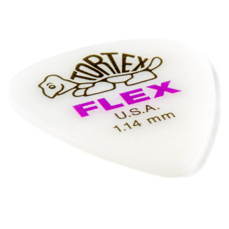 Dunlop Tortex Flex Standard Guitar Picks, 1.14mm Gauge, White, 12-Pack