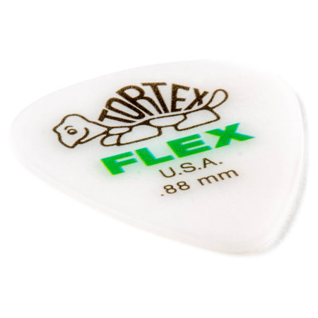 Dunlop Tortex Flex Standard Guitar Picks, .88mm Gauge, White, 72-Pack