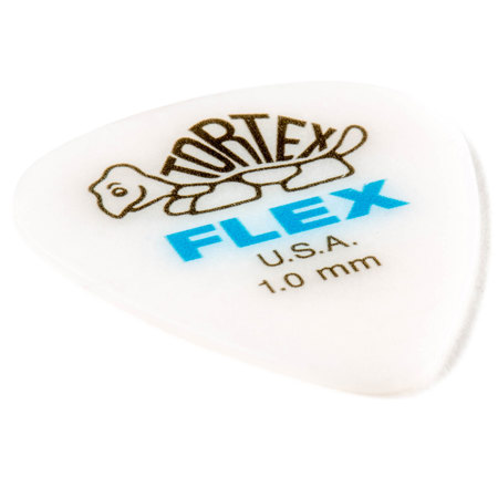 Dunlop Tortex Flex Standard Guitar Picks, 1.0mm Gauge, White, 72-Pack