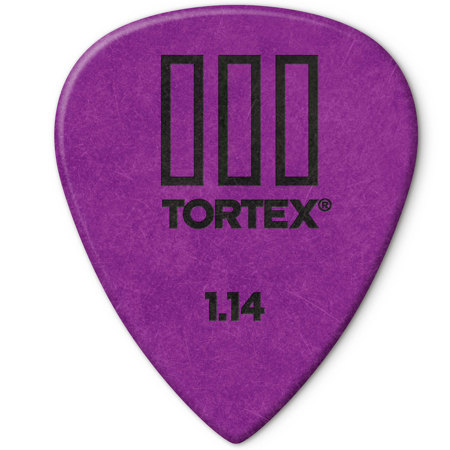 Dunlop Tortex TIII Guitar Picks, 1.14mm Guage, Purple, 12-Pack
