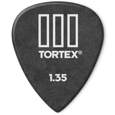 Tortex TIII Guitar Picks, 1.35mm Guage, Black, 12-Pack