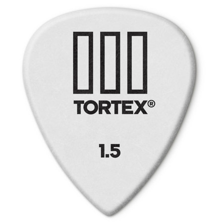 Dunlop Tortex TIII Guitar Picks, 1.50mm Guage, White, 12-Pack