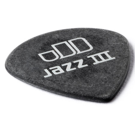 Dunlop Tortex Jazz III Guitar Picks, 1.0mm Gauge, Pitch Black, 12-Pack