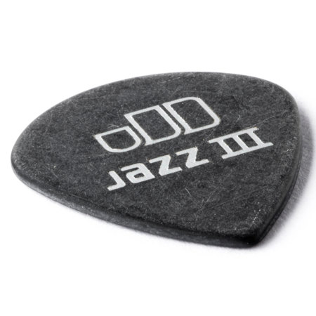 Dunlop Tortex Jazz III Guitar Picks, 1.14mm Gauge, Pitch Black, 12-Pack