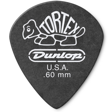 Dunlop Tortex Jazz III Guitar Picks, .60mm Gauge, Pitch Black, 72-Pack