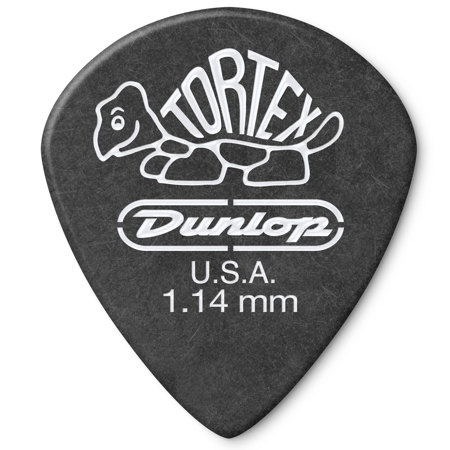 Dunlop Tortex Jazz III Guitar Picks, 1.14mm Gauge, Pitch Black, 72-Pack