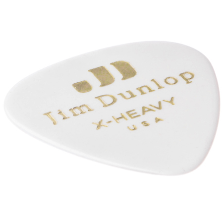 Dunlop Celluloid Guitar Picks, Extra Heavy, White, 12-Pack