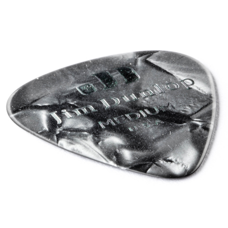 Dunlop Celluloid Guitar Picks, Medium, Black Pearloid, 12-Pack