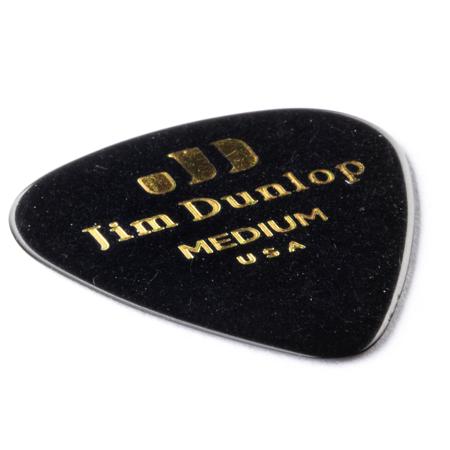 Dunlop Celluloid Guitar Picks, Medium, Black, 12-Pack