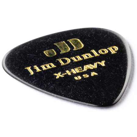Dunlop Celluloid Guitar Picks, Extra Heavy, Black, 12-Pack