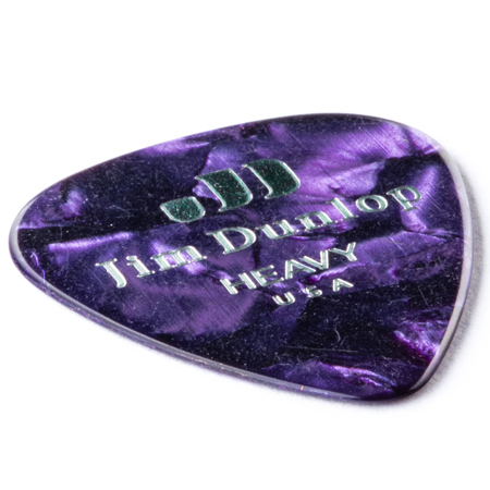 Dunlop Celluloid Guitar Picks, Heavy, Purple Pearloid, 12-Pack