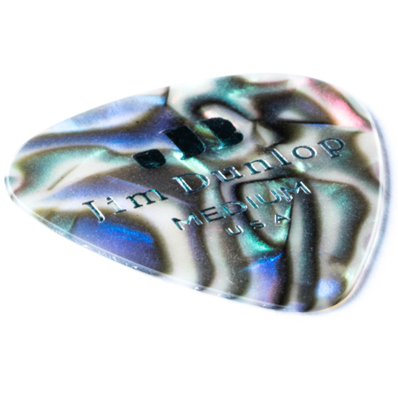 Dunlop Celluloid Guitar Picks, Medium, Abalone, 12-Pack
