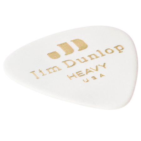 Dunlop Celluloid Guitar Picks, Heavy, White, 72-Pack