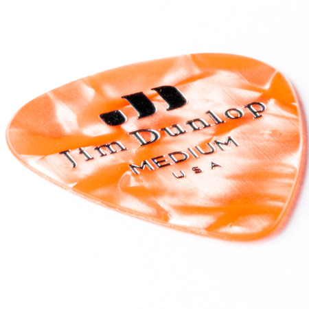 Dunlop Celluloid Guitar Picks, Medium, Orange Pearloid, 72-Pack