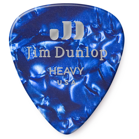 Dunlop Celluloid Guitar Picks, Heavy, Blue Pearloid, 72-Pack