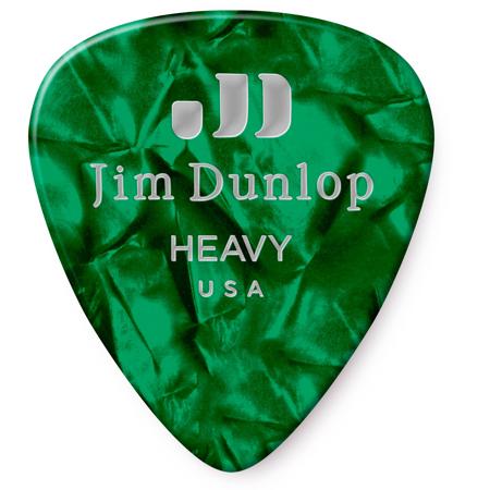 Dunlop Celluloid Guitar Picks, Heavy, Green Pearloid, 72-Pack