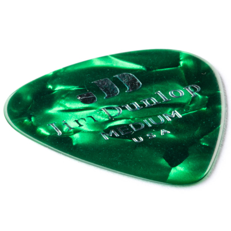 Dunlop Celluloid Guitar Picks, Medium, Green Pearloid, 72-Pack