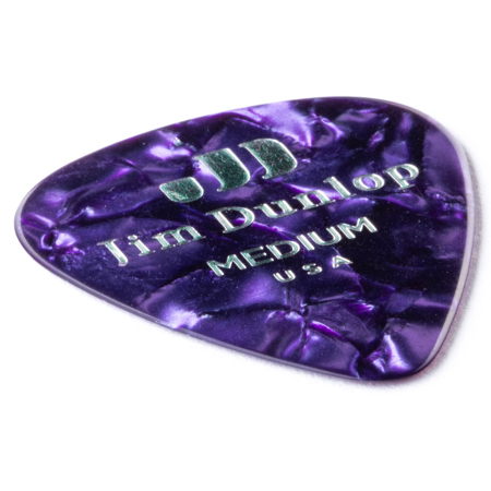 Dunlop Celluloid Guitar Picks, Medium, Purple Pearloid, 72-Pack