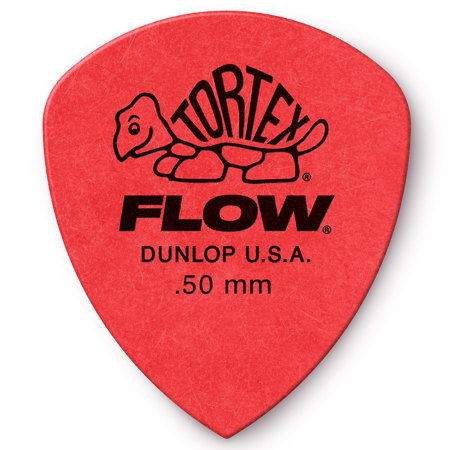 Dunlop Tortex Flow Guitar Picks, 0.50mm Gauge, Red, 72-Pack