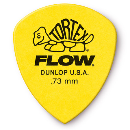 Dunlop Tortex Flow Guitar Picks, 0.73mm Gauge, Yellow, 72-Pack