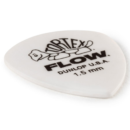 Dunlop Tortex Flow Guitar Picks, 1.50mm Gauge, White, 72-Pack
